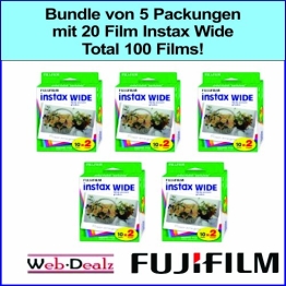 Bundle von 5 Packungen mit 20 Film Instax wide. Total 100 films - 1