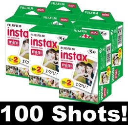Fujifilm Film für die Instax Mini Sofortbildkamera, 5 Packungen für je 20 Bilder, für insgesamt 100 Fotos - 1
