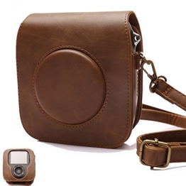 Tasche für Fujifilm Instax SQUARE SQ 10 Hybride Sofortbildkamera, Kameratasche PU-Leder klassische Retro-Schutzhülle mit verstellbarem Schultergurt von Hellohelio-Braun - 1