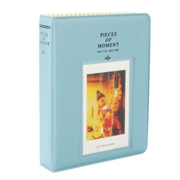 Fetoo 64 Taschen Mini Album Schutzhülle Foto Album Fotohüllen für Mini Fujifilm Instax Miini Film 7S/8/25/50/90, 14 * 11cm (Blau) - 1