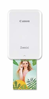 Canon Zoemini Mobiler Mini-Fotodrucker (Akku, 5 x 7,5 cm Fotos, ZINK-Druck tintenfrei, für Handys iOS und Android via Bluetooth, 160 g) weiss - 1