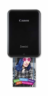 Canon Zoemini Mobiler Mini-Fotodrucker (Akku, 5 x 7,5cm Fotos, ZINK-Druck tintenfrei, für Handys iOS und Android via blautooth, 160 g) schwarz - 1