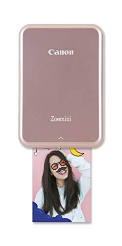 Canon Zoemini Mobiler Mini-Fotodrucker (Akku, 5 x 7,5cm Fotos, ZINK-Druck tintenfrei, für Handys iOS und Android via blautooth, 160 g) rosegold - 1
