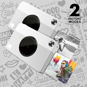 Kodak PRINTOMATIC Digitale Sofortbildkamera, Vollfarbdrucke auf ZINK 2x3-Fotopapier mit Sticky-Back-Funktion - Drucken Sie Memories sofort (Grau) - 4