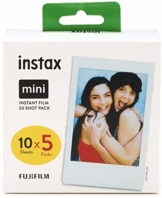Fujifilm Instax Mini Instant Film, 5x 10 Blatt (50 Blatt), Weiß - 1