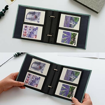 Amimy 100 Pockets Fotoalbum für Fujifilm Instax Mini 7 s 8 8 + 9 25 50 s 70 90, Polaroid Snap PIC-300, HP Ritzel, Kodak Mini 3-Zoll-Film (Grün) - 3